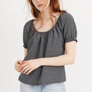 NWT TEXTURE & THREAD MADEWELL Blue Striped Top XS